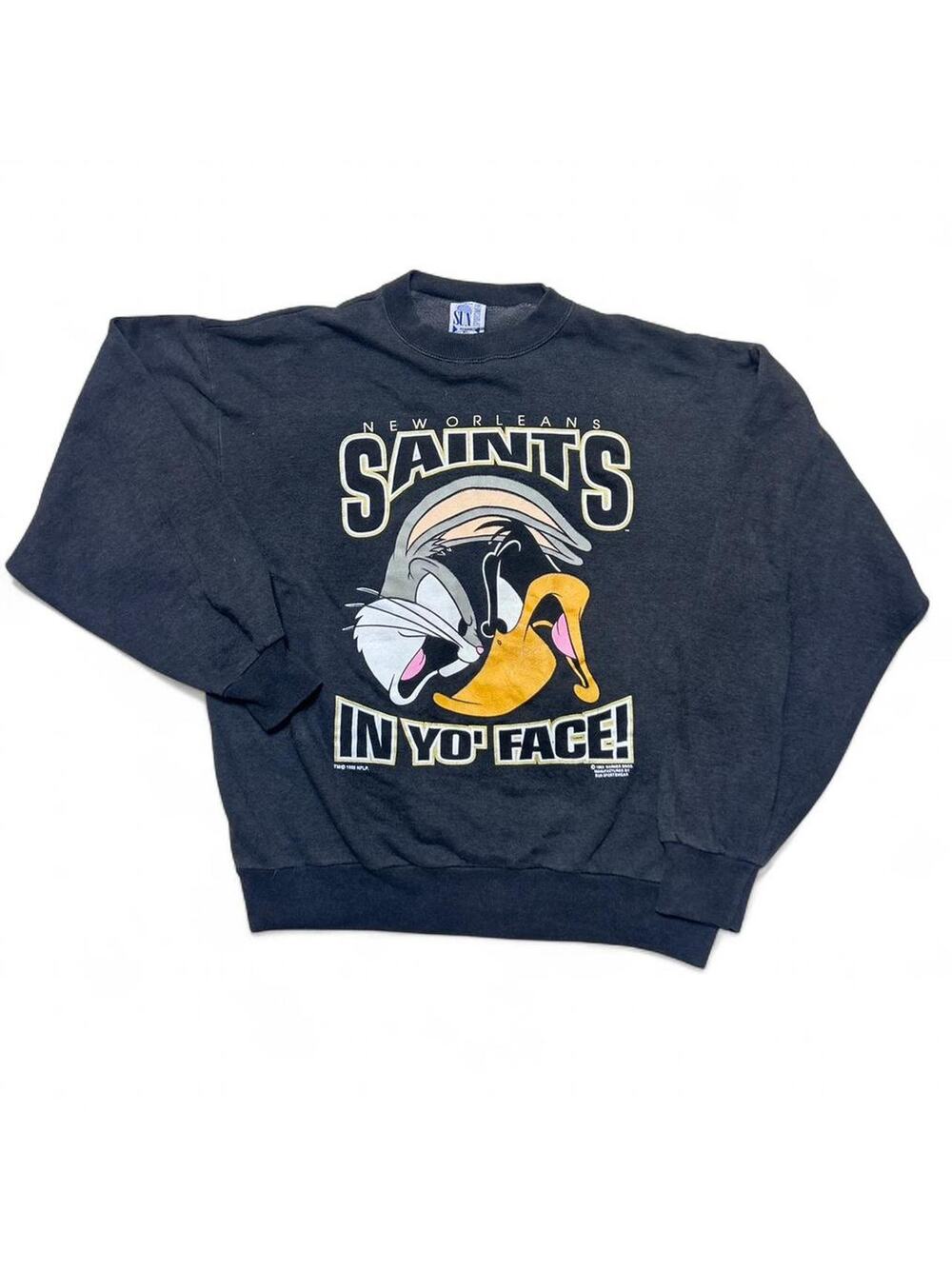 New Orleans Saints Looney Tunes 90s Vintage NFL Football Crewneck Sweatshirt